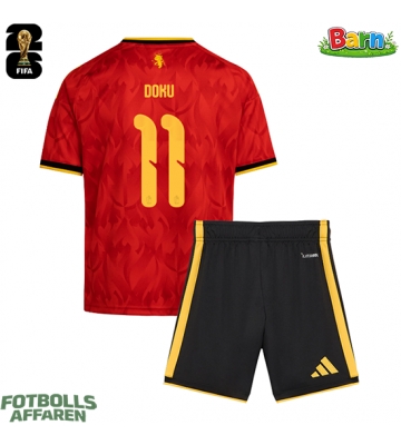 Belgien Jeremy Doku #11 Hemmaställ Barn VM 2026 Kortärmad (+ Korta byxor)